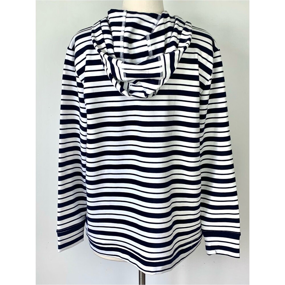 Christopher & Banks Petite Large Striped Full Zip Hoodie NWT P/L - Picture 4 of 8